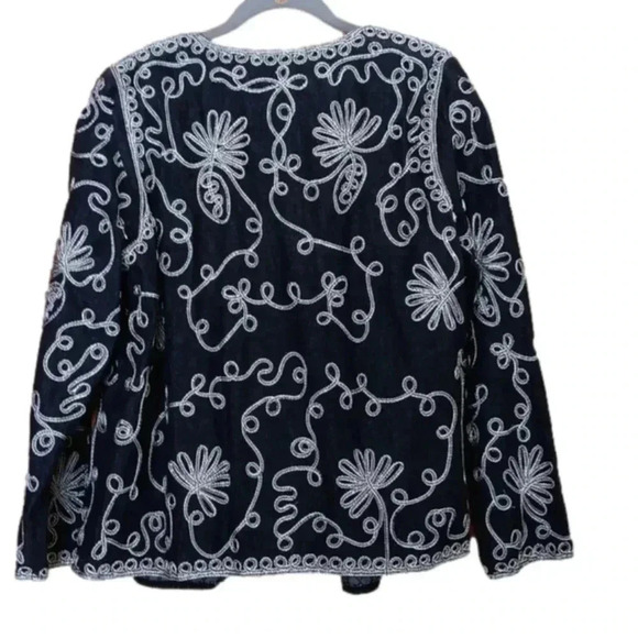 Victor Costa Occasion black denim and gold trim jacket L - Picture 6 of 6